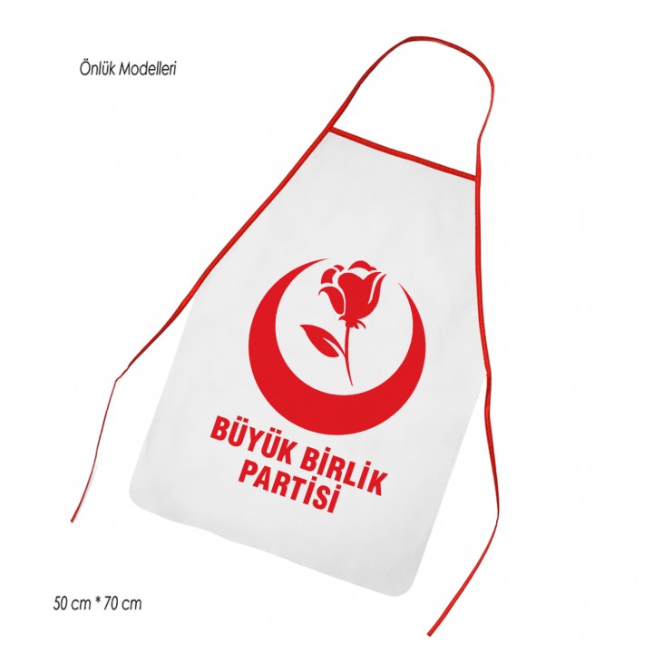 Büyük Birlik Partisi Logolu Beyaz Kasap Önlüğü